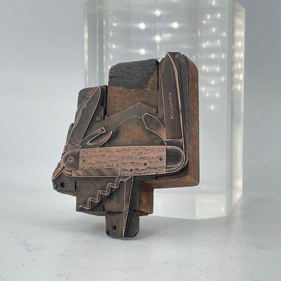 Details about   Vtg Copper & Wood Printing Press Plate Block Stamp ~ Box Container Instructions 
