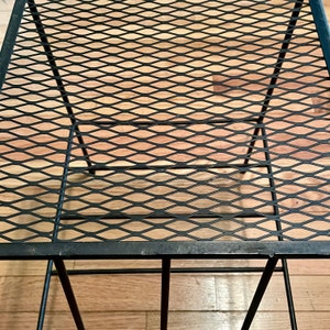 1950s Atomic Side Table Plant Stand Vinyl Record Holder Wire Mesh Expanded Metal Vintage Mid-Century Modernist image 6