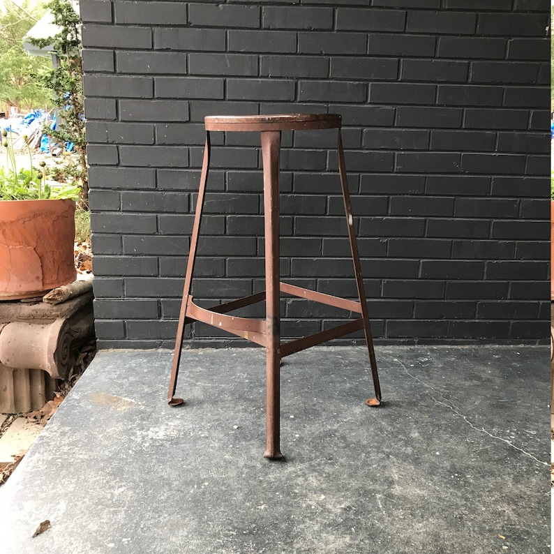 Vintage 1950s Industrial Tall Shop Stool Artist Craftsman WorkShop