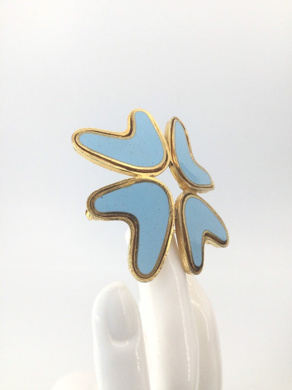 Atomic Sling Brooch Robins Egg Boomerang Pin Vans… - image 3