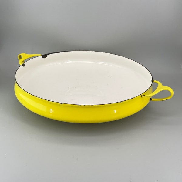 Yellow XXL Dansk Paella Pan Lemon Mellow Yellow 17” Serving Vessel Vintage Mid-Century Modern Quistgaard Danish Kobenstyle Cabinmodern