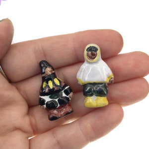 Eskimo earrings vintage clip on pair ceramic image 3