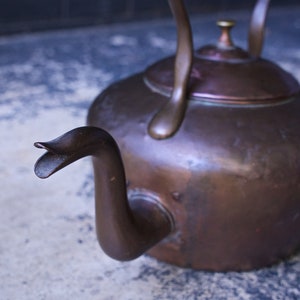 Large Antique 19th Century Copper Kettle Teapot Tea Coffee Western Old West Saloon Tavern Pot Victorian image 6