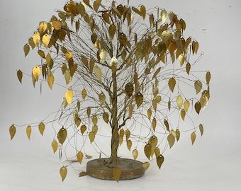 Vintage Fantasy Dream Tree Brass Leaves and Twisted Wire