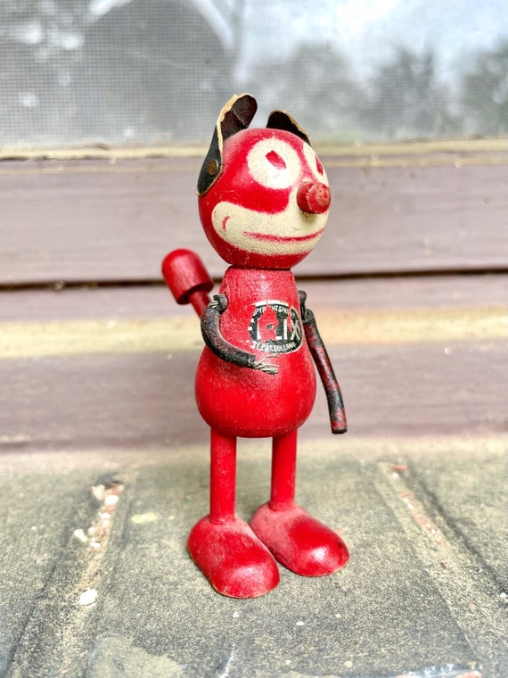 1920s Sullivan Felix the Cat Wood + Wire Vintage Antique Feline