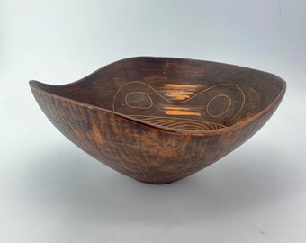1950s Ceramiche Artistiche Familiari CAF Raymor Organic Design Pottery Bowl Centerpiece Vintage Mid-Century Modern