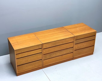 3 Scandinavian Danish Teak Drawer Units Vintage Mid-Century 1960s