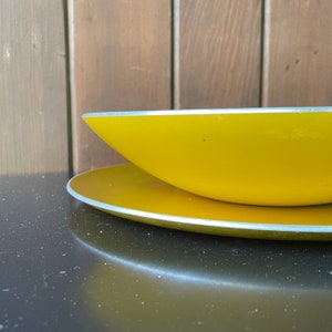 Pair of Non-Matching Emalox Platter Bowl Vintage Mid-Century Scandinavian Design image 3