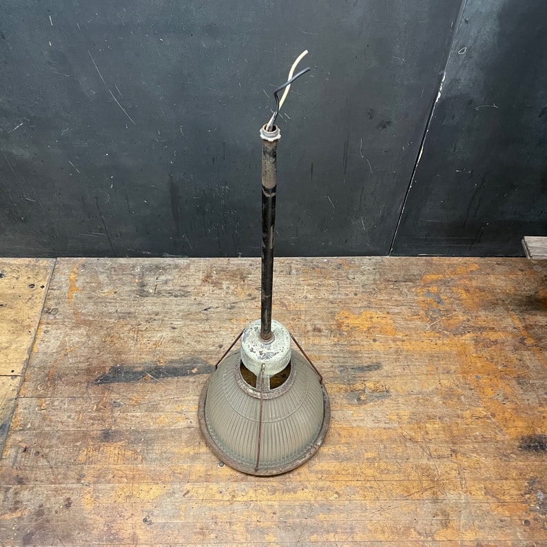 1950s Holophane Factory Ceiling Light Vintage Industrial Shop Lamp image 2