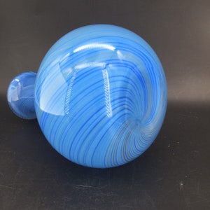 Brilliant Blue Pin Striped Glass Vase Vintage Mid-Century Dansk image 8