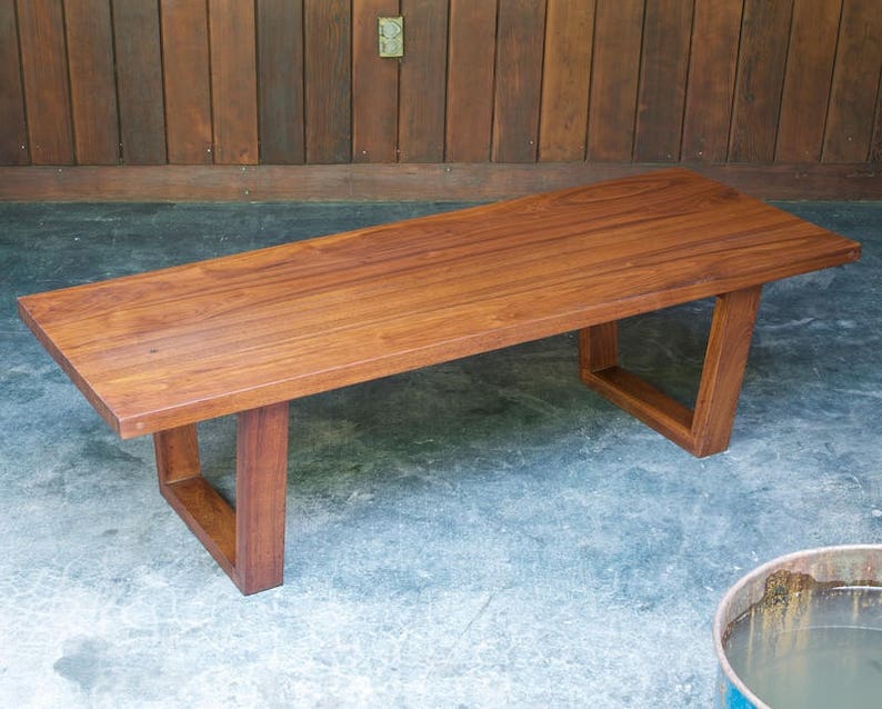 1940s American Studio Craft Walnut Minimalist Bench Vintage Mid-Century Leon Polk Frankl Post War Craftsman Unknown image 2