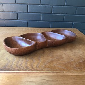 1960s Mid-Century Pacific Islander Teak Hand Carved Centipede Hors d' oeuvres or Nut Centerpiece Bowl Vintage image 4