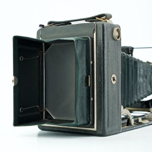 Vintage Folding Camera Voigtlander Bergheil 9 x 12 Heliar f4.5 13.5cm 135mm Compur image 9