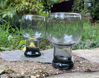 1960s Smoke Glass Goblets Vintage Mid-Century Modern Morgantown Glassworks