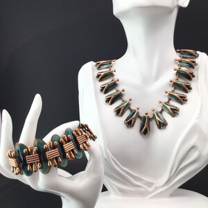 Modernist Enamel Set Necklace & Bracelet Matisse image 2