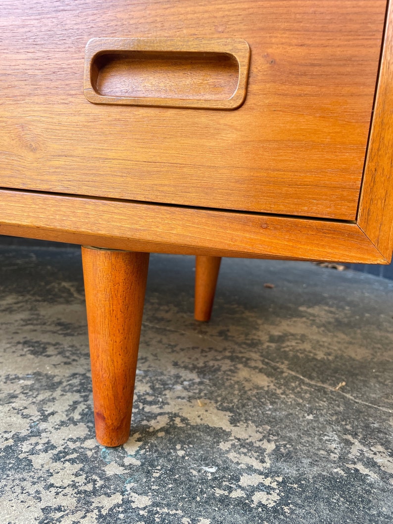 1960s Danish Teak Low Media Cabinet Chest of Drawers Vintage Mid-Century Poul Hundevad Chest of Drawers Low Boy image 10