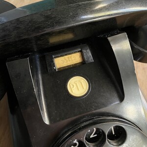 1960s Dutch Bakelite Black Telephone Vintage Black Ericsson PTT Rotary Dial Phone Clean image 6