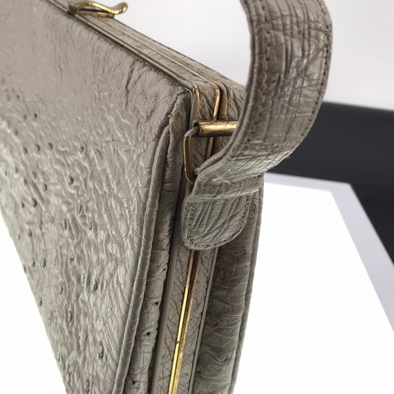 Vintage Grey Ostrich Purse - image 8