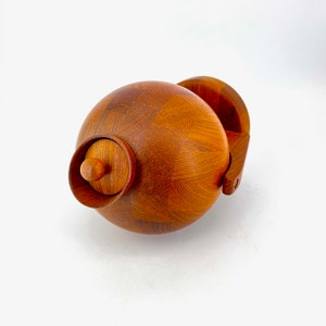 1950s Danish Teak Staved Nut Bowl Wall Mount Rare Vintage Mid-Century Denmark Design 画像 7