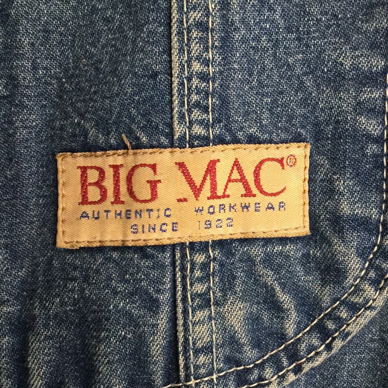 True 80s Big Mac XXL work trousers bibs overalls dungarees chore pants USA image 2