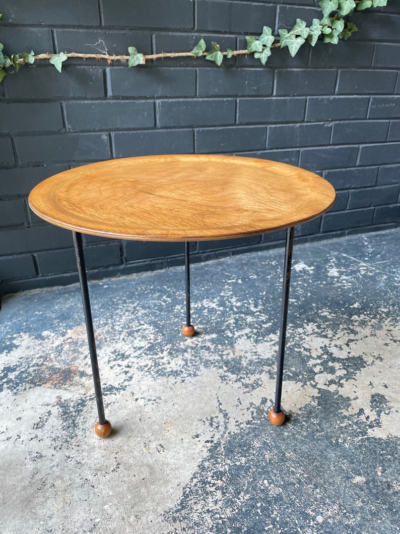 Mid-Century Tony Paul Tempo Side Table Plant Stand Tray Legs Pedestal Vintage MCM Atomic Sputnik 1950s image 7