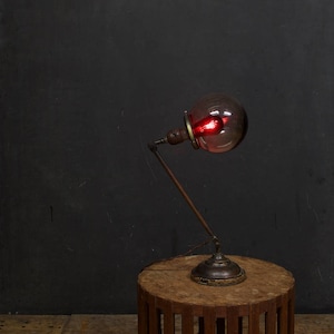 Old Victorian Brass Articulate Bubble Ball Industrial Table Lamp Vintage Antique image 2