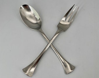 Vintage 1960s Dansk IHQ Thistle Server Fork Spoon by Jens Quistgaard Made in France Mid-Century Danish Modern Flatware