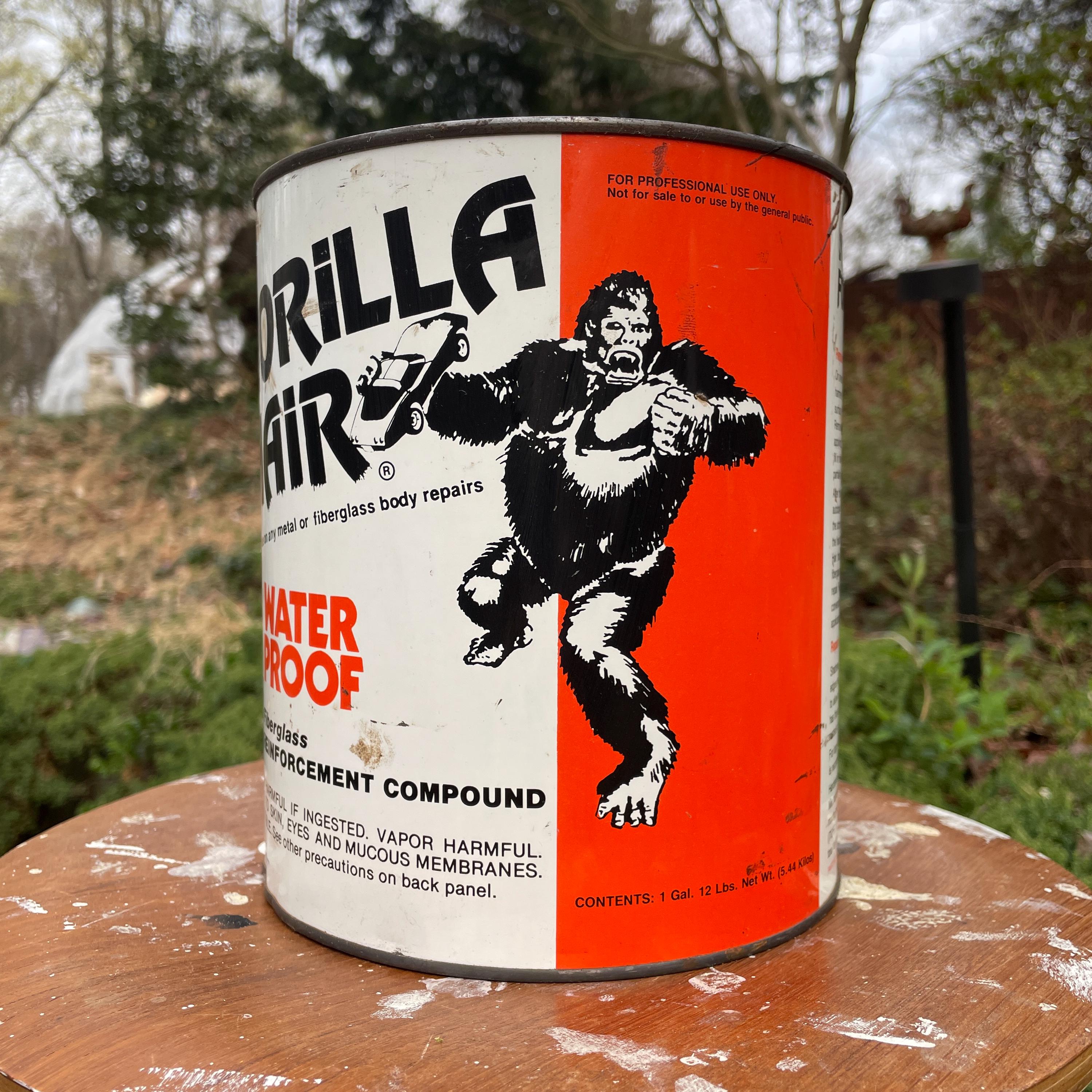 ヴィンテージ 1970 年代 ゴリラヘア 1 ガロン ブリキ缶 キングコング 