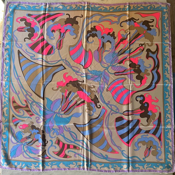 Psychedelic Emilio Pucci Silk Scarf 35” Foulard V… - image 3