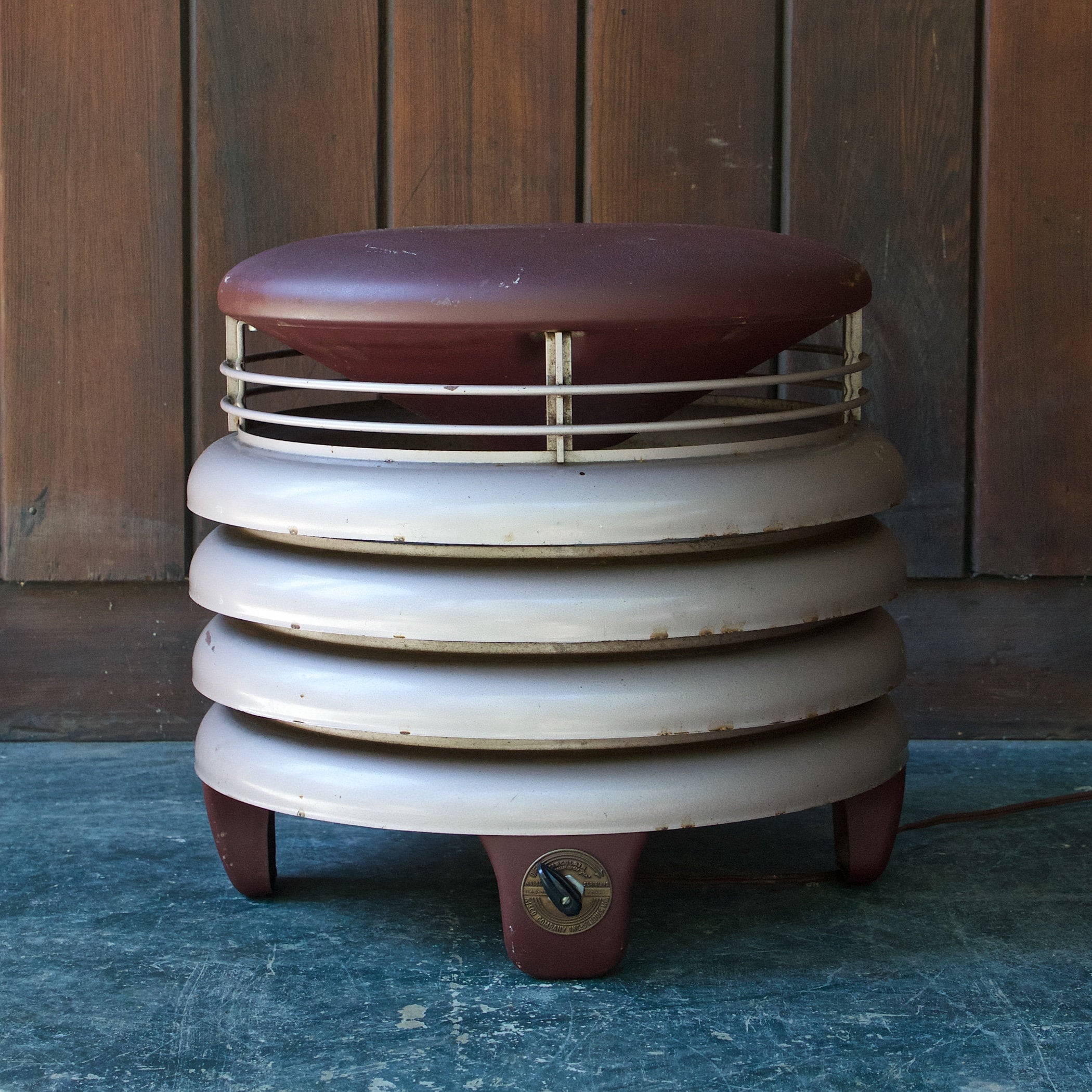 1950s Kisco Circular Hassock Floor Fan Vintage Mid century Modern Stool Table Art Deco Etsy UK