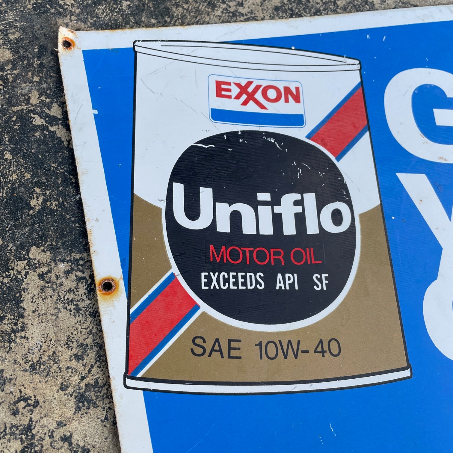 Vintage Exxon Uniflo Sign