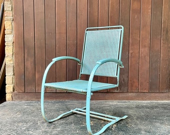 Art Deco Howell Spring Chair Vintage Rare Mid-Century Armchair Metal Porch Outdoor Patio Furniture