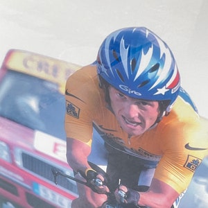 Lance Armstrong Bicycle Racer Large Autographed Photo Giclee Poster Vintage Cycle Time Trial image 2