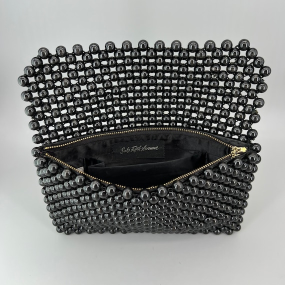 1950s Walborg Clutch Black Wood Beaded - image 2