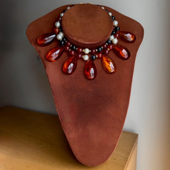 Vintage Bakelite Necklace Iced Tea - image 4