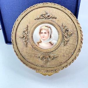 Antike Französische Bronze Portrait Schmuck Schatulle Bild 2