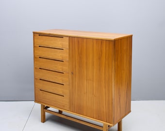 1960s Vintage Danish Teak Bachelor Armoire Nils Jonsson HJN Mobler Furniture