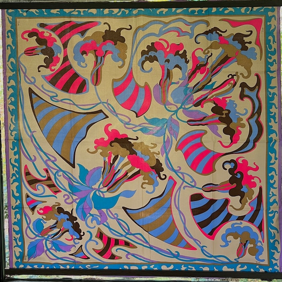 Psychedelic Emilio Pucci Silk Scarf 35” Foulard V… - image 2