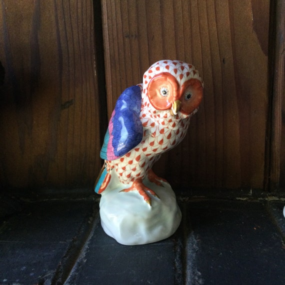 ヴィンテージ ヘレンド フクロウ 陶器 彫像 彫刻 置物 - Etsy 日本 