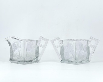 Vintage Heisey Quator Clear Glass Cubic Depression Glass