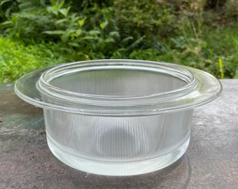 Massimo + Lella Vignelli Heller Bowl Glass Halophane Vintage Mid-Century Post Modern