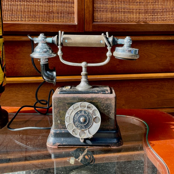 Vintage Table Phone With a Rotary Dial by L. M. Ericsson Stockholm