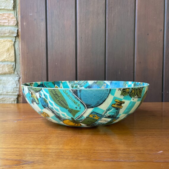 Vintage 1960s Fiberglass Salad Bowl Centerpiece Etsy