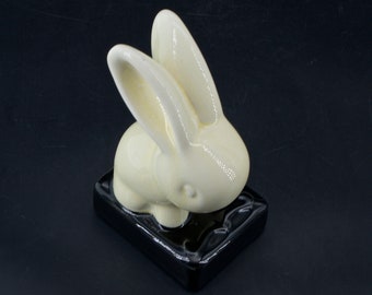 Ceramic Bunny Rabbit Vintage Mid-Century Statuette Cartoon Minimalist Form