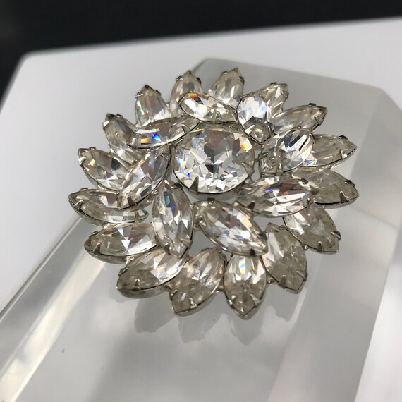 Weiss 3d Rhinestone Brooch Doomed Clear Pin Etsy Australia