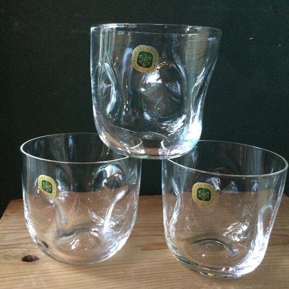 5 Sasaki Crystal Glasses Glassware Drinking Japanese Mid Century