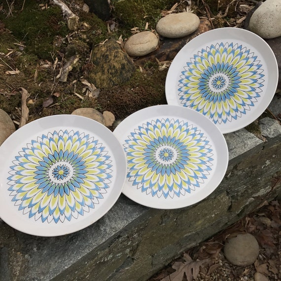 Ben Seibel Duplex Granada Rare Mikasa Japan Ceramics Chop Plates 10.5 Mid century Vintage Modern Retro Flower Etsy UK