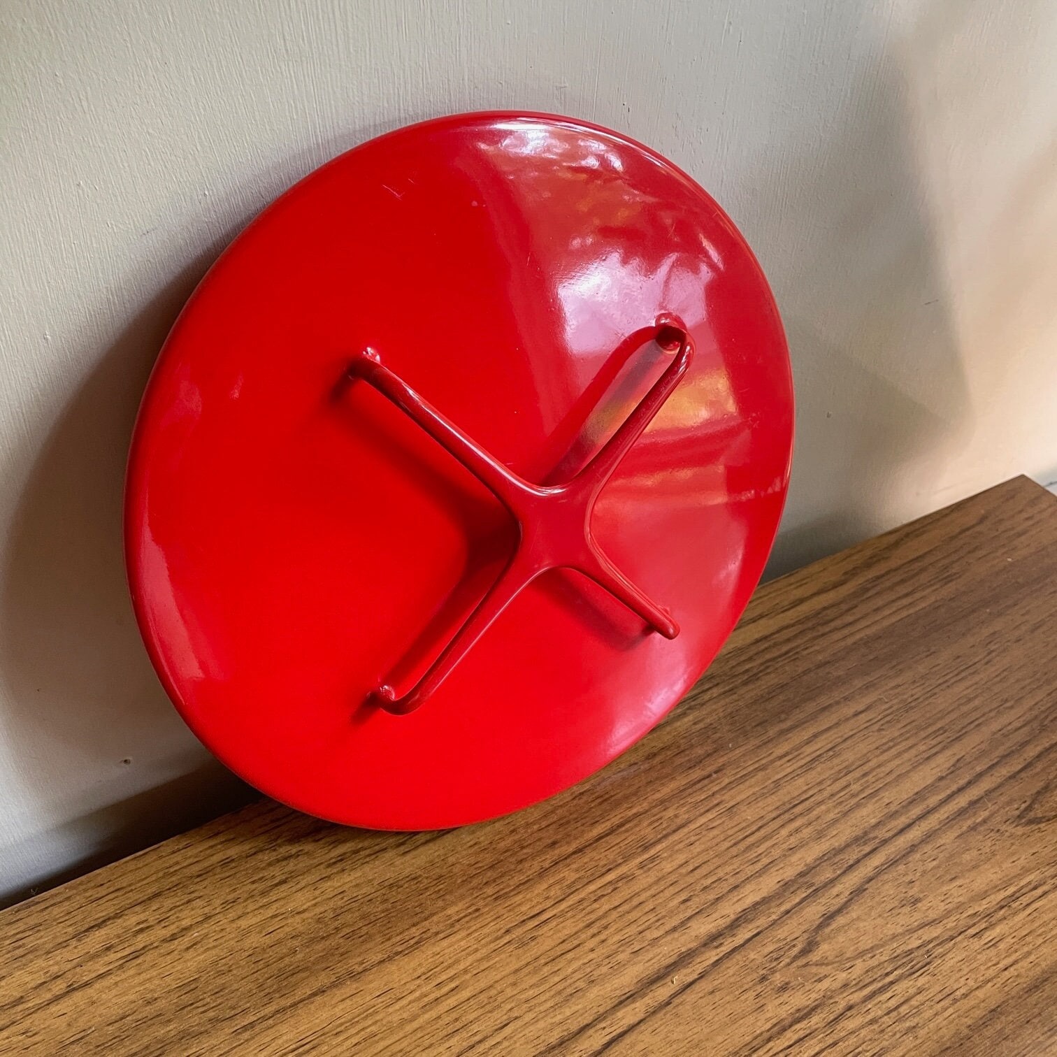 Vintage Red Dansk Lid Replacement for Pot or Pan Enamelware Danish