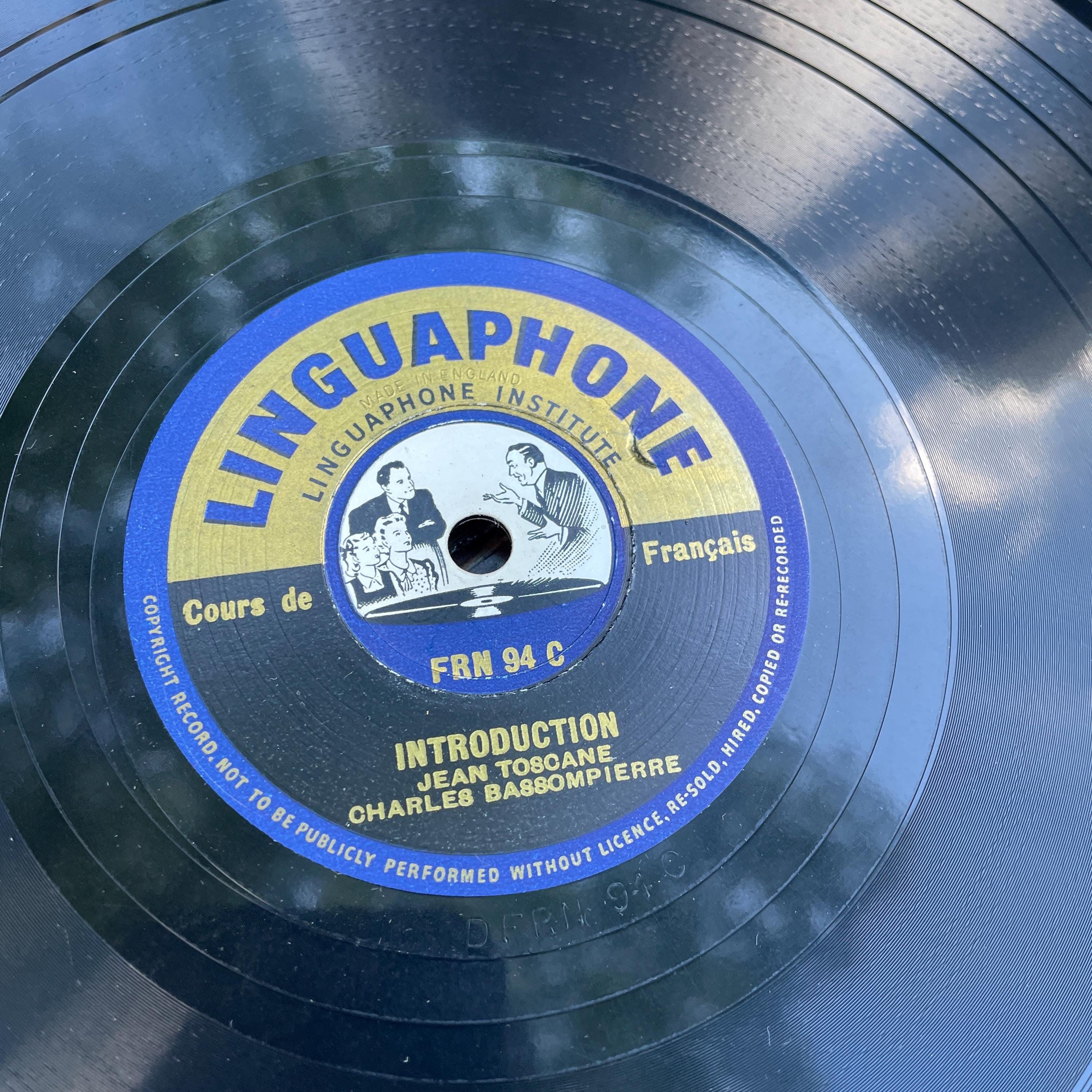 Vintage 1950s LINGUAPHONE Vinyl RECORDS 16 LP Set French Language