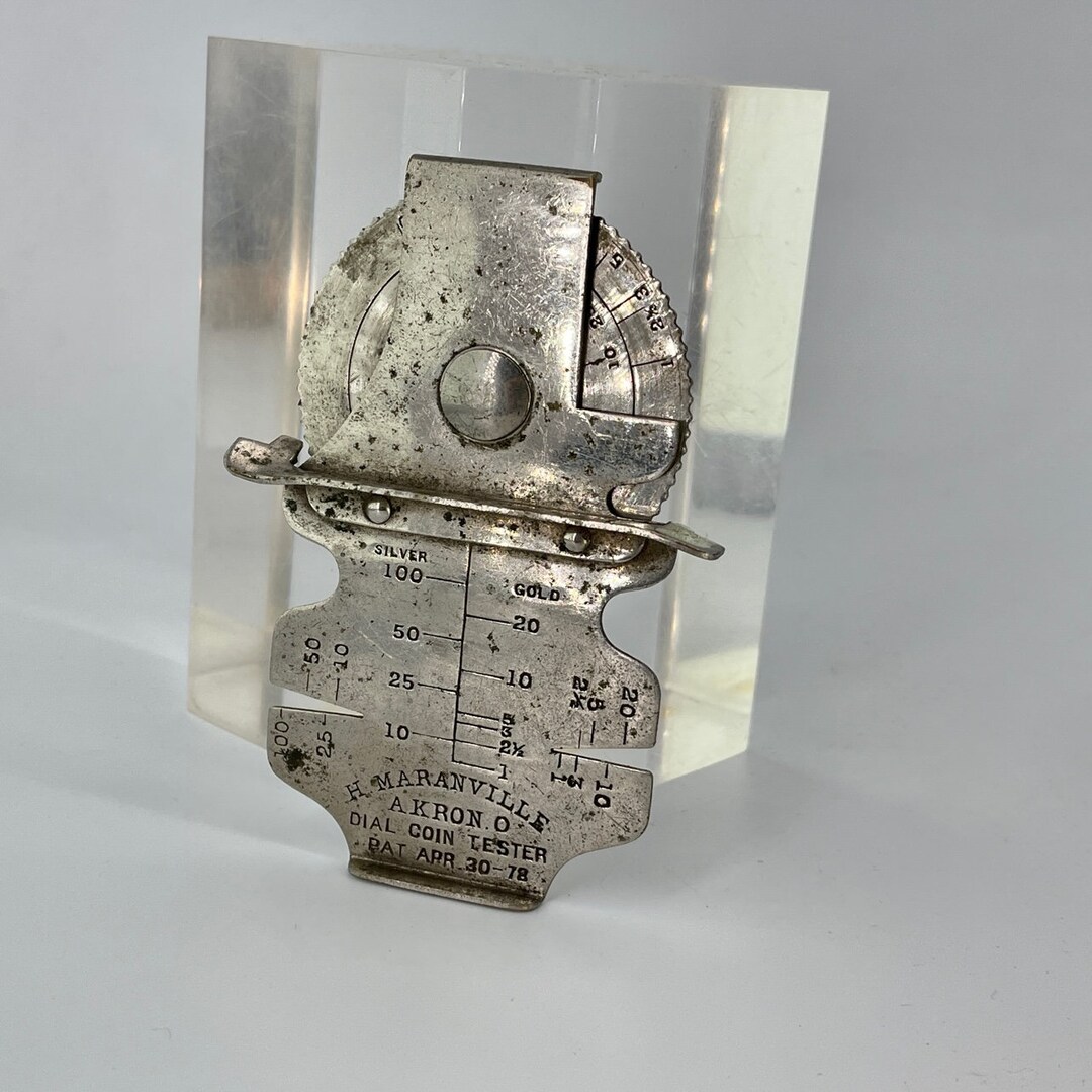 Rare 1800s Maranville Dial Coin Tester for Gold Silver Coins With